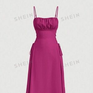 Long dress in Pink .